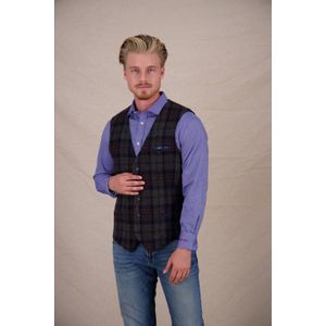 A Fish Named Fred - Gilet - Blauw - Geruit - Normale Fit