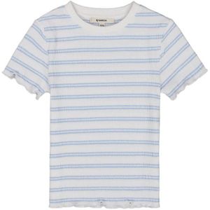 Garcia gestreept T-shirt wit/blauw