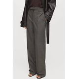 Mango flared regular waist flared broek grijsbruin