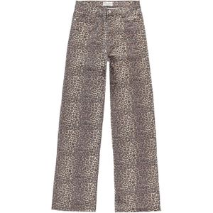 Cars high waist straight jeans met dierenprint bruin/zwart