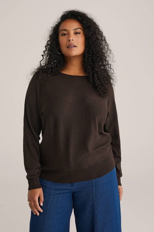 WE Fashion pullover donkerbruin