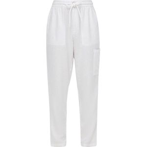 s.Oliver cropped tapered fit broek wit