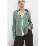 Mango - Blouse - Groen - Gestreept