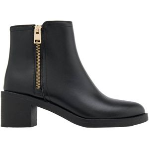 Graceland - Enkellaarsjes - Zwart - Blokhak - Imitatieleer