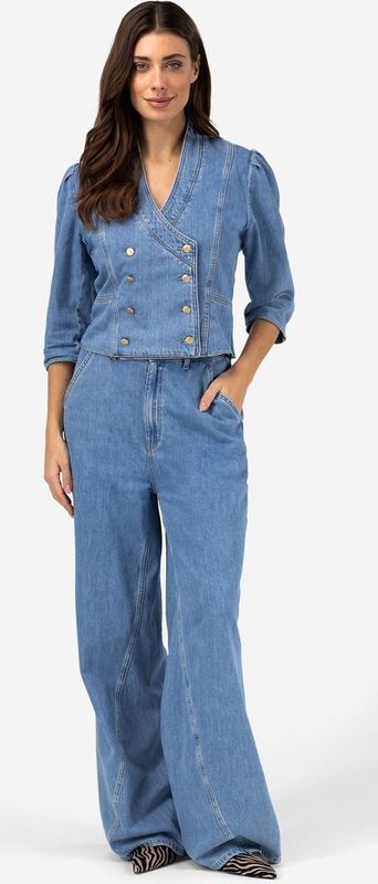 IBANA - Tayra - Blouse - Lichtblauw - Aansluitende Pasvorm