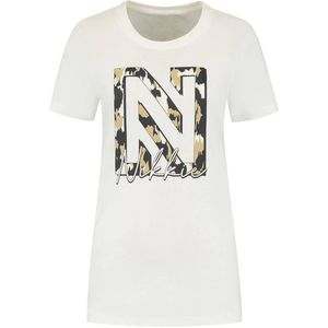NIKKIE T-shirt met logo wit