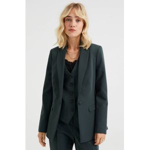 WE Fashion aansluitende geweven blazer donkergroen