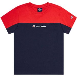 Champion T-shirt met logo donkerblauw/rood