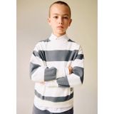 Mango Kids gestreepte sweater antraciet
