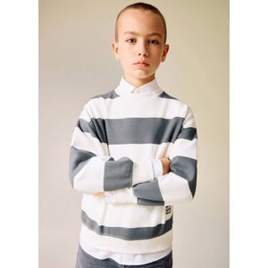 Mango Kids gestreepte sweater antraciet