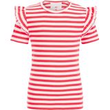 WE Fashion gestreept T-shirt rood/wit