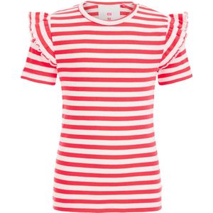 WE Fashion gestreept T-shirt rood/wit