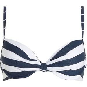 ESPRIT Women Beach voorgevormde gestreepte beugel bikinitop donkerblauw/wit