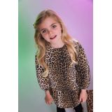 Quapi - A-lijn Jurk - Panterprint - 100% Katoen - Lange Mouwen