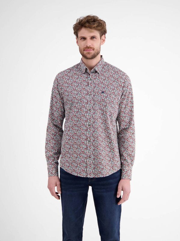 LERROS - Regular Casual Overhemd - Rood