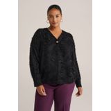 WE Fashion - Blouse - Curve - Licht Doorschijnend - Jacquard-dessin
