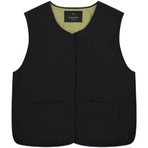 NIK&NIK reversible gilet Vico zwart/zacht olijfgroen