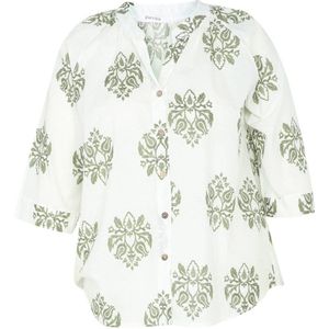 Paprika blouse met all over print wit/lichtgroen