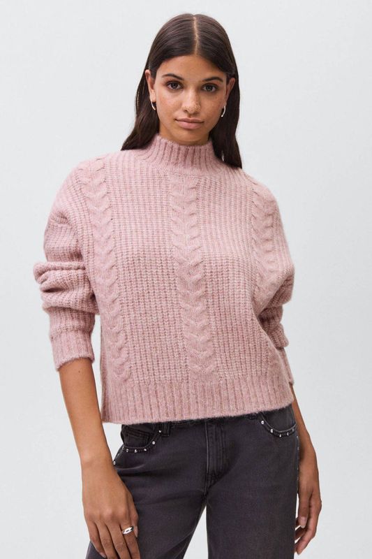 MANGO TEEN - Trui - Acryl - Kabelpatroon - Ribstructuur