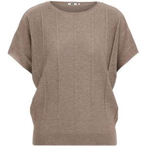 WE Fashion fijngebreide top beige/goud