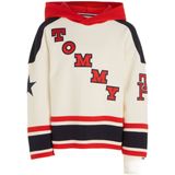 Tommy Hilfiger hoodie met logo rood/ecru/zwart