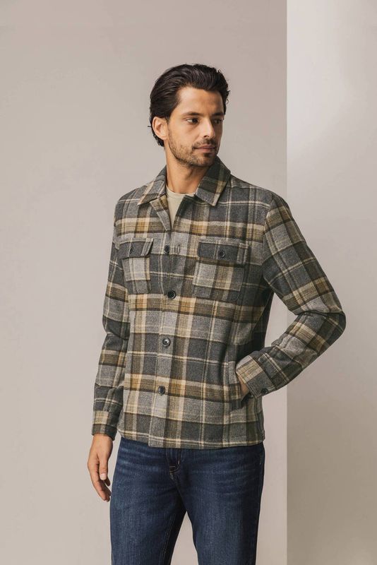 State of Art Heren overshirt grijs (Maat: S) - Ruit