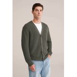 WE Fashion - Gebreid Vest - Donkergroen