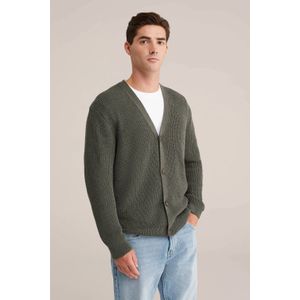 WE Fashion - Gebreid Vest - Donkergroen