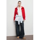 Mango gebreid vest koraalrood