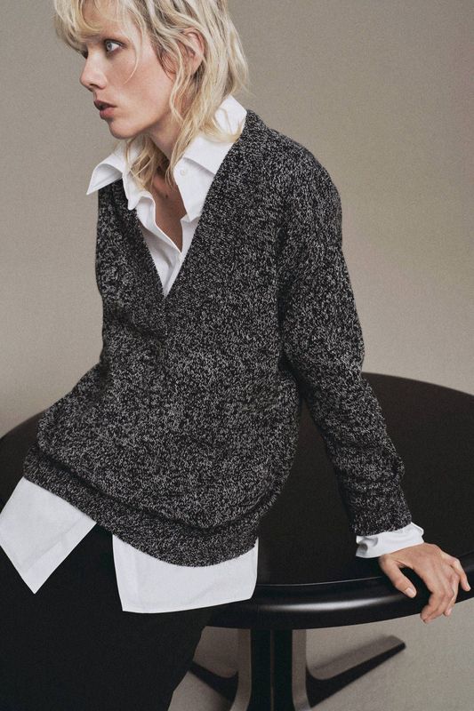 Mango pullover zwart