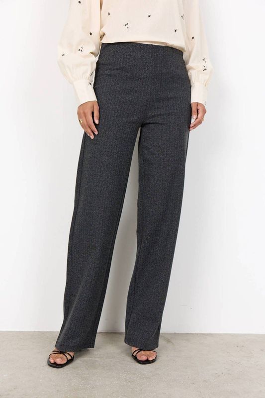 Soyaconcept - Straight High Waist Broek - Antraciet