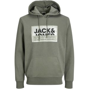 JACK & JONES PLUS SIZE hoodie JCOLOGAN Plus Size met printopdruk groen