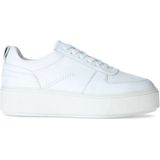 Sacha leren plateau sneakers wit