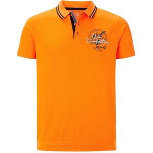 Jan Vanderstorm +FIT Collectie polo HROLFMUND Plus Size met printopdruk oranje