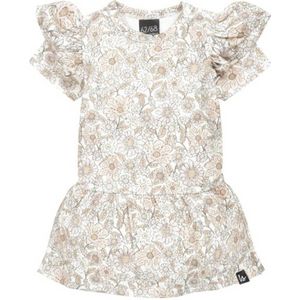 Babystyling gebloemde baby jurk wit/beige