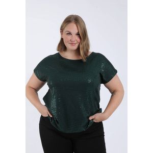 Paprika glitter top donkergroen met glitter
