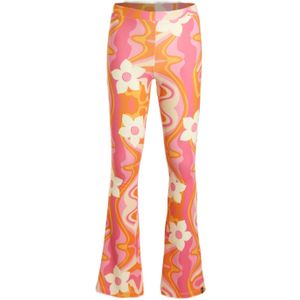 Cars flared broek MULTIA FLAIR met all over print roze/oranje/wit