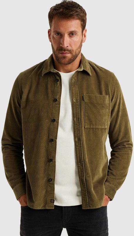 PME Legend Heren overhemd lange mouw groen (Maat: S)