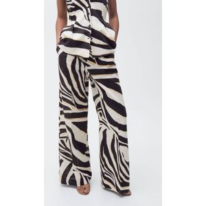 Mango wide leg regular waist pantalon beige