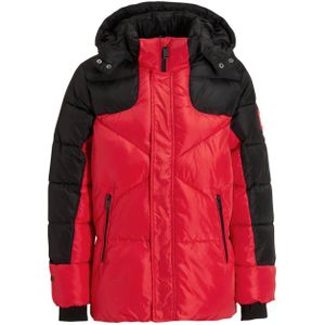 Coolcat Puffer Winterjas Josh Colourblock Rood