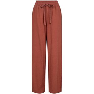 Soyaconcept linnen wide leg high waist broek donker oranje