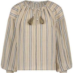 Circle of Trust gestreepte blousetop JUNNI beige/ zwart