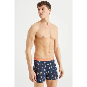 WE Fashion boxershort donkerblauw/oranje