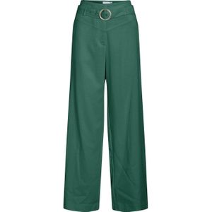 VILA wide leg high waist casual broek groen