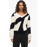 VILA - VIKUNNUO - Trui - Beige / Zwart - Knitwear