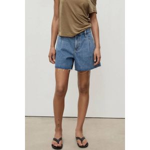 Mango denim wide leg regular waist short medium blue denim