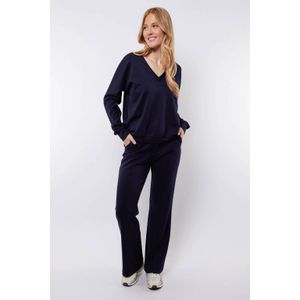 C&S The Label flared regular waist flared broek donkerblauw