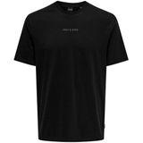 ONLY & SONS oversized T-shirt ONSLEVI met logo zwart