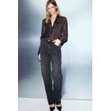 Mango satijnen blouse bruin