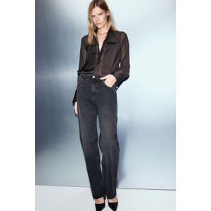 Mango satijnen blouse bruin